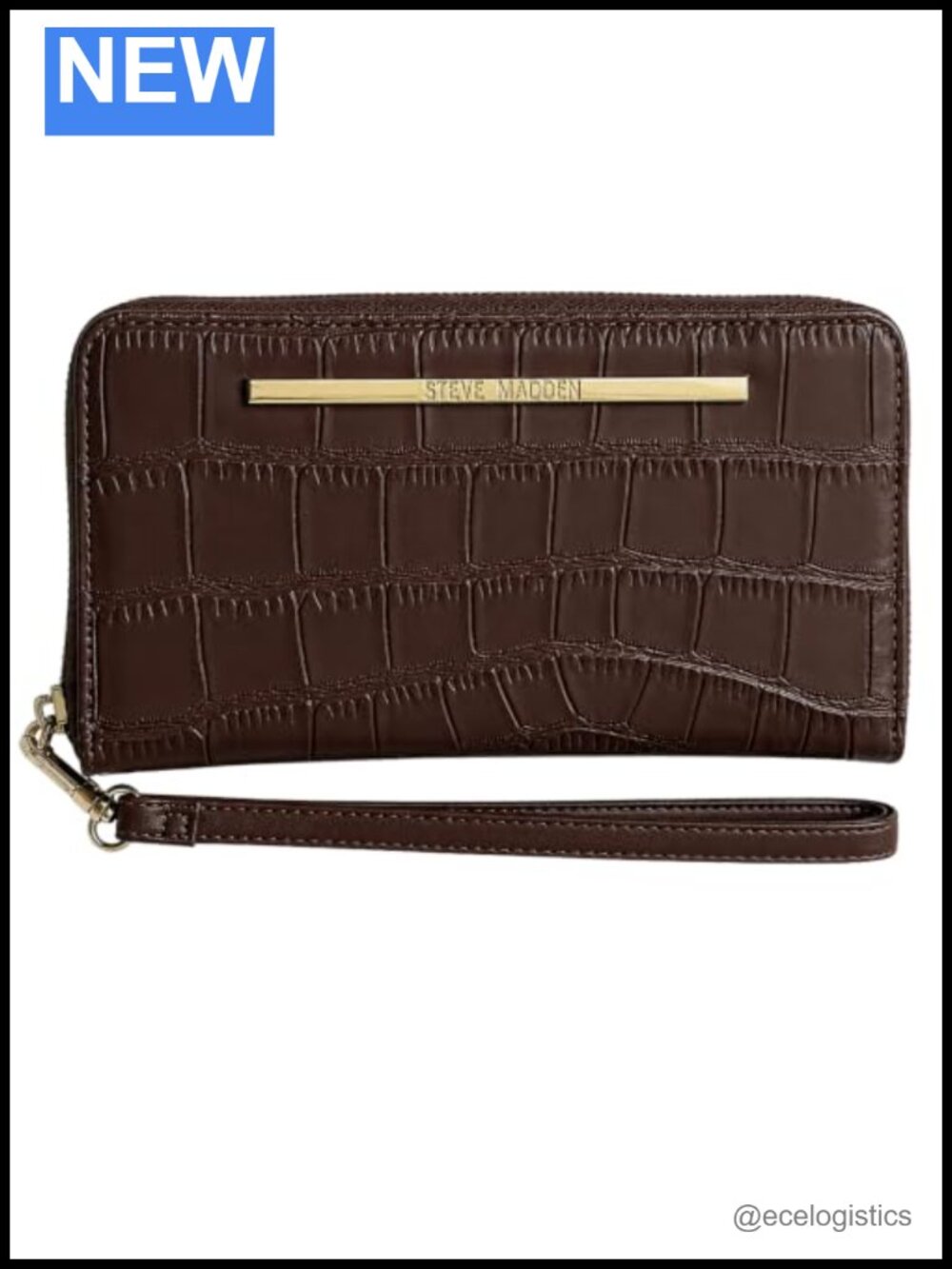 Zip Around Wallet Wristlet with Card Slots Faux Leather